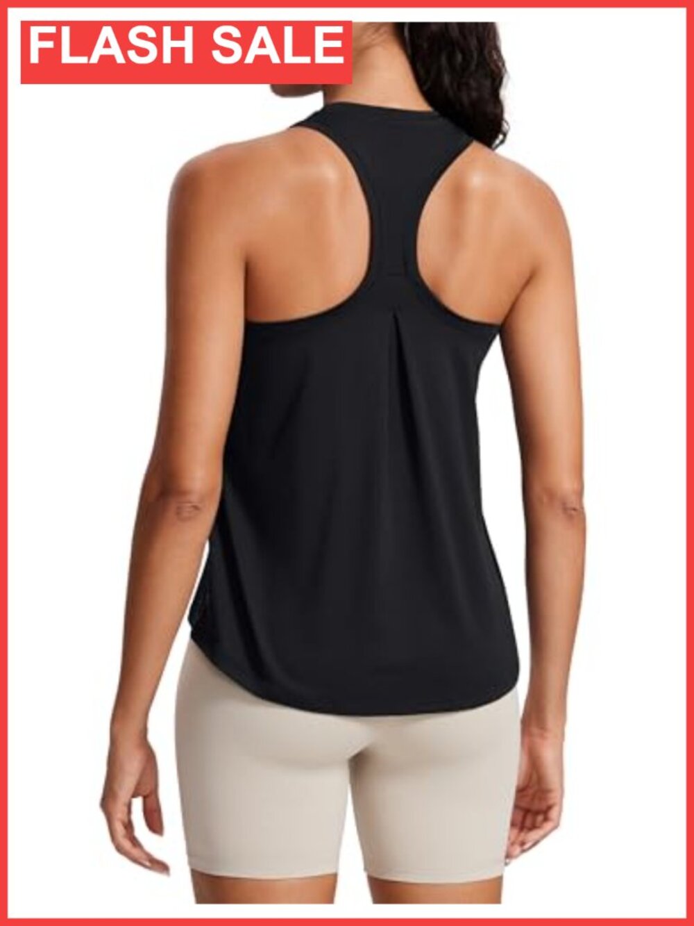 CRZ YOGA Pleated Racerback Tank Top Relaxed Fit Yoga